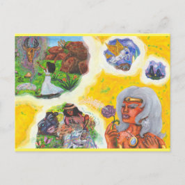 Waterverf Fantasie Godin Dromen Liefde Dimensie Briefkaart
