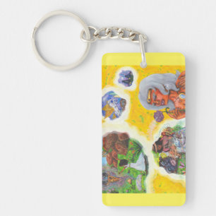 Waterverf Fantasie Godin Dromen Liefde Dimensie Sleutelhanger