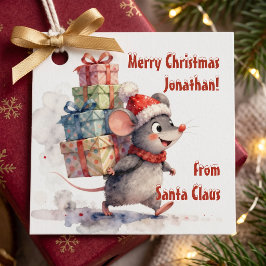 Waterverf Fantasie Muis Van Kerstman Kinderen Kers Bedankjes Labels