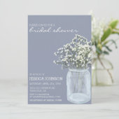 Waterverf Fantasievolle Baby's Breath Bruids douch Kaart (Staand voorkant)