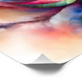 Waterverf Fantasy Abstract Modern Fractal Flower Foto Afdruk (Hoek)