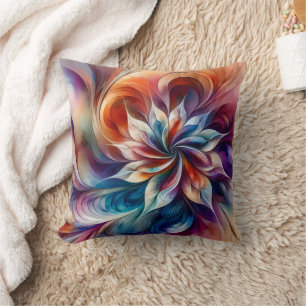 Waterverf Fantasy Abstract Modern Fractal Flower Kussen