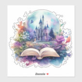 Waterverf Fantasy Boek Sticker (Vel)