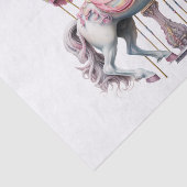 Waterverf Fantasy Carrousel Paard Tissuepapier (Detail)
