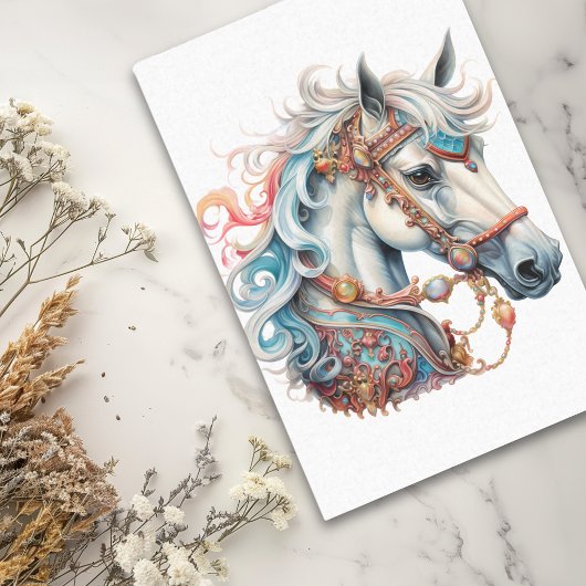 Waterverf Fantasy Carrousel Paard Tissuepapier