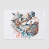 Waterverf Fantasy Carrousel Paard Tissuepapier (Voorkant)
