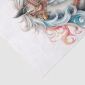 Waterverf Fantasy Carrousel Paard Tissuepapier (Detail)