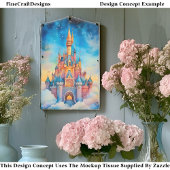 Waterverf Fantasy Castle in Clouds CJ9 Decoupage Tissuepapier