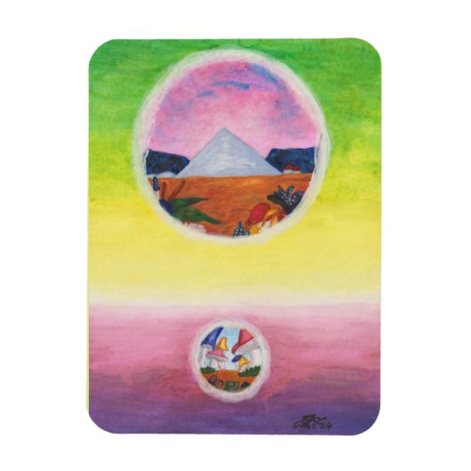 Waterverf Fantasy Dimensions Piramide Droomwerelde Magneet (Verticaal)