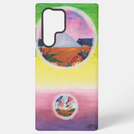 Waterverf Fantasy Dimensions Piramide Droomwerelde Samsung Galaxy Hoesje (Achterkant)