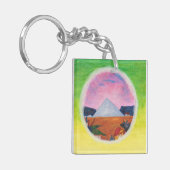 Waterverf Fantasy Dimensions Piramide Droomwerelde Sleutelhanger (Voorkant Links)