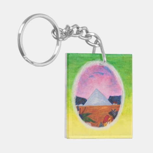 Waterverf Fantasy Dimensions Piramide Droomwerelde Sleutelhanger (Voorkant Links)