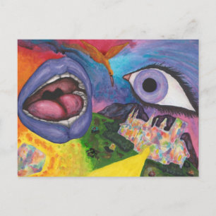 Waterverf Fantasy Dimensions Vrouw Opal Surreal Briefkaart