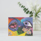 Waterverf Fantasy Dimensions Vrouw Opal Surreal Briefkaart (Staand voorkant)