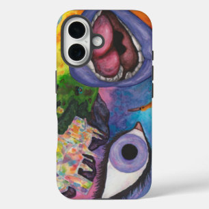 Waterverf Fantasy Dimensions Vrouw Opal Surreal iPhone 16 Hoesje