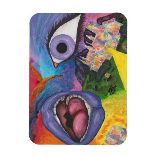 Waterverf Fantasy Dimensions Vrouw Opal Surreal Magneet (Verticaal)