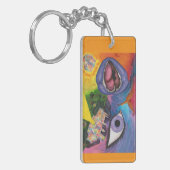 Waterverf Fantasy Dimensions Vrouw Opal Surreal Sleutelhanger (Voorkant Links)