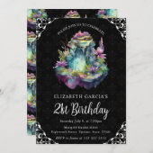 Waterverf Fantasy Fairy Fountain 21st Birthday Kaart (Voorkant / Achterkant)