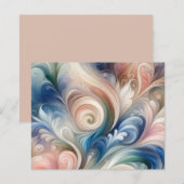 Waterverf Fantasy Floral Pastel Blauw & Crème (Voorkant / Achterkant)