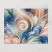 Waterverf Fantasy Floral Pastel Blauw & Crème (Voorkant)
