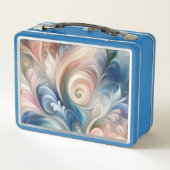 Waterverf Fantasy Floral Pastel Blauw & Crème (Achterkant)