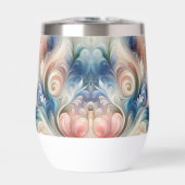 Waterverf Fantasy Floral Pastel Blauw & Crème (Voorkant)