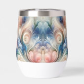 Waterverf Fantasy Floral Pastel Blauw & Crème (Achterkant)