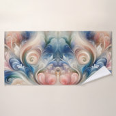 Waterverf Fantasy Floral Pastel Blauw & Crème Badhanddoek (Badhanddoek)