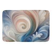 Waterverf Fantasy Floral Pastel Blauw & Crème Badmat (Voorkant)