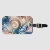 Waterverf Fantasy Floral Pastel Blauw & Crème Bagagelabel (Voorkant (horizontaal))