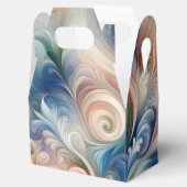 Waterverf Fantasy Floral Pastel Blauw & Crème Bedankdoosjes (Geopend)