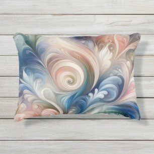 Waterverf Fantasy Floral Pastel Blauw & Crème Buitenkussen