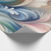 Waterverf Fantasy Floral Pastel Blauw & Crème Cadeaupapier (Hoek)