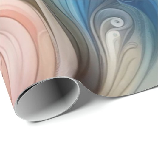 Waterverf Fantasy Floral Pastel Blauw & Crème Cadeaupapier (Rol Hoek)