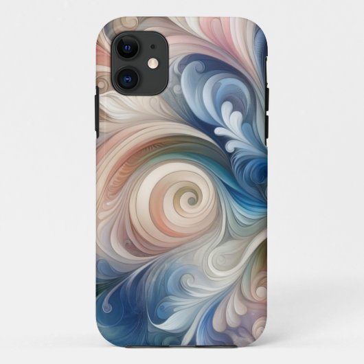 Waterverf Fantasy Floral Pastel Blauw & Crème Case-Mate iPhone Case (Achterkant)