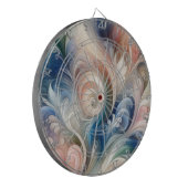 Waterverf Fantasy Floral Pastel Blauw & Crème Dartbord (Voorkant Links)