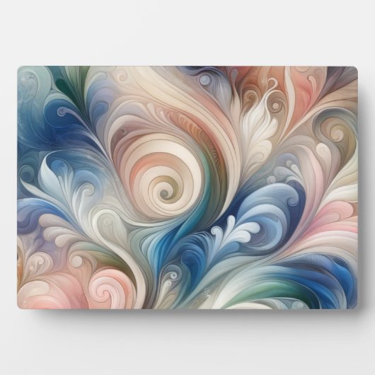 Waterverf Fantasy Floral Pastel Blauw & Crème Fotoplaat (voorkant)