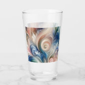 Waterverf Fantasy Floral Pastel Blauw & Crème Glas (Achterkant)
