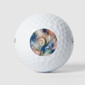 Waterverf Fantasy Floral Pastel Blauw & Crème Golfballen (Voorkant)