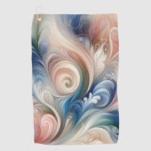 Waterverf Fantasy Floral Pastel Blauw & Crème Golfhanddoek (Voorkant)