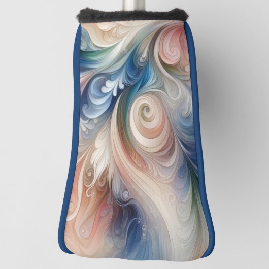 Waterverf Fantasy Floral Pastel Blauw & Crème Golfheadcover (Draai 90)
