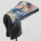 Waterverf Fantasy Floral Pastel Blauw & Crème Golfheadcover (3/4 voorkant)