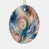 Waterverf Fantasy Floral Pastel Blauw & Crème Keramisch Ornament (Rechts)