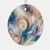 Waterverf Fantasy Floral Pastel Blauw & Crème Keramisch Ornament (Links)