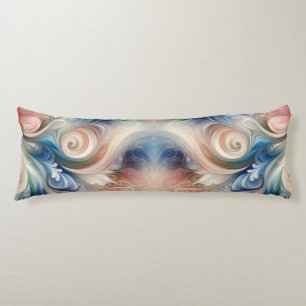 Waterverf Fantasy Floral Pastel Blauw & Crème Lichaamskussen