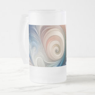 Waterverf Fantasy Floral Pastel Blauw & Crème Matglas Bierpul