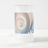 Waterverf Fantasy Floral Pastel Blauw & Crème Matglas Bierpul (Center)