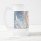 Waterverf Fantasy Floral Pastel Blauw & Crème Matglas Bierpul (Links)