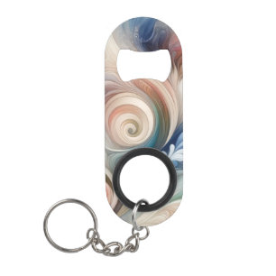 Waterverf Fantasy Floral Pastel Blauw & Crème Mini Flessenopener