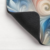 Waterverf Fantasy Floral Pastel Blauw & Crème Muismat (Hoek)